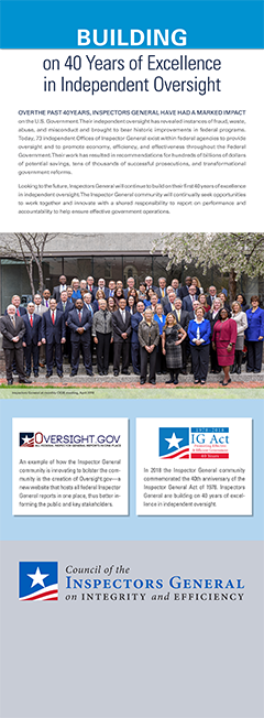 Building on 40 Years of Excellence in Independent Oversight